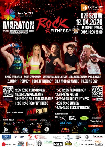 plakat promujący Maraton Rock'n' Fitness